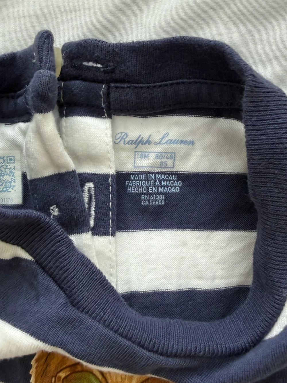 Ralph Lauren Navy and White Striped Tee